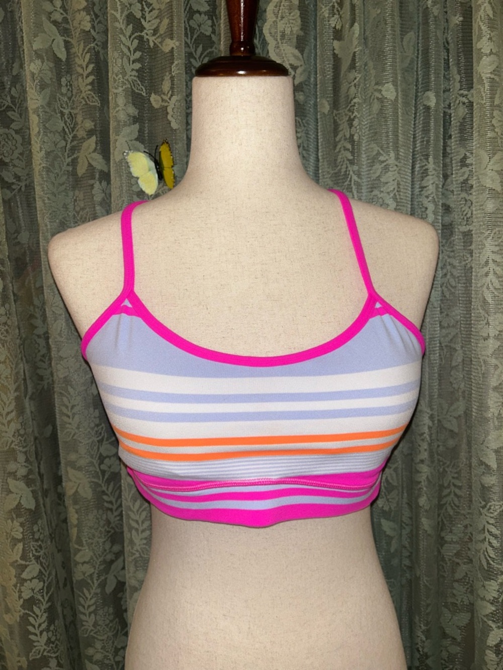 LuLuLemon Striped Pink Sports Bra